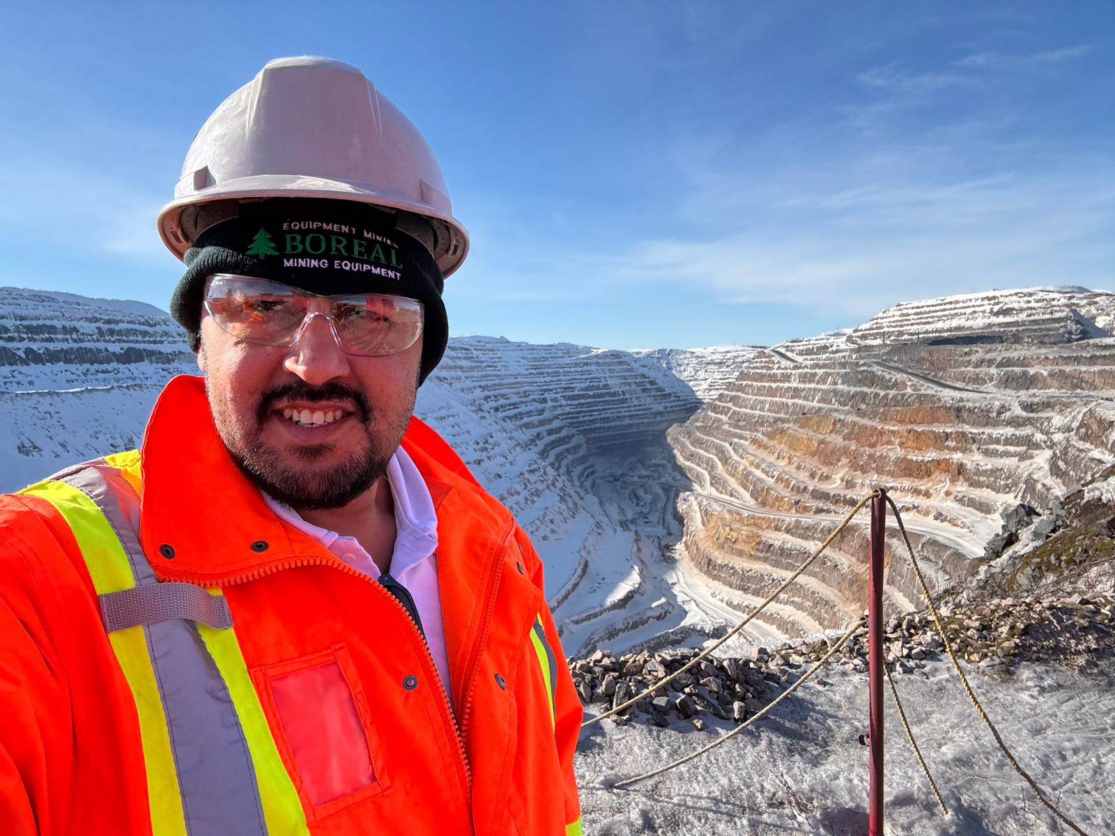 Pedro Uzcategui in the field at a northern mining site